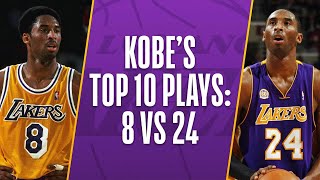 Kobe Bryants Top 10 Plays Of His Career 8 vs 24 [upl. by Ecyob]