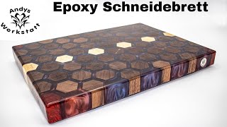 😍 Epoxy Hexagon Schneidebrett mit Nussbaum Weißbuche und Padouk [upl. by Applegate670]