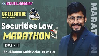 CS Executive I Securities Law Marathon I Day 1  For Dec 22exam  by Shubhamm SukhIecha CA CS LLM [upl. by Nylrak986]