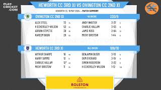 Heworth CC 3rd XI v Ovington CC 2nd XI [upl. by Eerrahs]