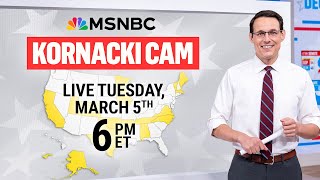 Kornacki Cam LIVE Watch Steve Kornacki break down Super Tuesday results  MSNBC [upl. by Farny679]