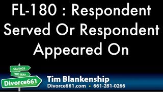 California Divorce FL 180 Date Respondent Served Or Appeared [upl. by Okeim991]