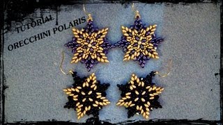 Tutorial Perline Orecchini quotPolarisquot realizzati con twin beads e rocaille [upl. by Marquita]