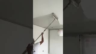 How to paint ceiling with a roller applying paint on ceiling using a roller youtubeshorts shorts [upl. by Atsocal928]