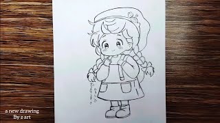 How to draw girl anime step by step for beginners  Girl anime drawing step by step  anime drawing [upl. by Tallulah65]