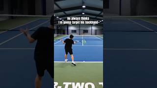 I think I usually do target his backhand side tennis tennislife tennismatch tennisracket yonex [upl. by Adhern]