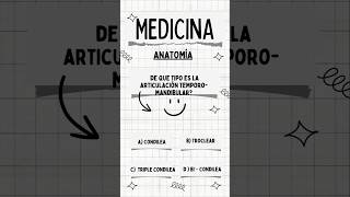 De qué tipo es la ARTICULACIÓN TEMPORO  MAXILAR adivinanza anatomiafacil anatomia clase quiz [upl. by Eikcaj379]