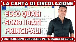 LA CARTA DI CIRCOLAZIONE I PRINCIPALI DATI DA CONOSCERE PER AFFRONTARE LESAME DI GUIDA [upl. by Aisyat793]