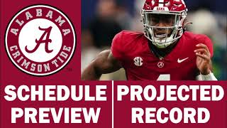 Alabama Football 2024 Schedule Preview amp Record Projection [upl. by Nawram428]