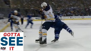 GOTTA SEE IT Leafs And Sabres Get Chippy Bogosian And Muzzin Exchange Big Hits [upl. by Jemie368]