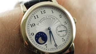 A Lange amp Sohne 1815 Moonphase Honey Gold FA Lange 212050 Luxury Watch Review [upl. by Strenta]