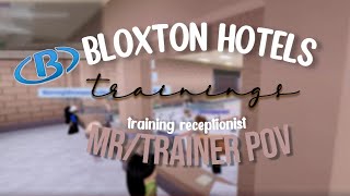 Bloxton Hotels Training  MR POV  Training Receptionist [upl. by Morehouse115]