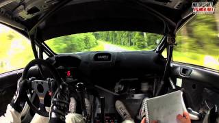 Inboard Frank Tore Larsen Ford Fiesta WRC  Sørlandssprinten SS4 2013  Motorsportfilmernet [upl. by Norej]