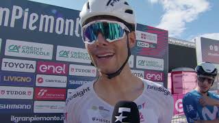 Filippo Baroncini  Interview at the start  Gran Piemonte 2024 [upl. by Eon]