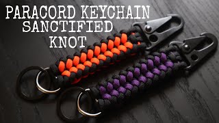 HOW TO MAKE KEYCHAIN SANCTIFIED KNOT WITH CARABINER  SNAPHOOK  SANCTIFIED PARACORD TUTORIAL [upl. by Perdita]