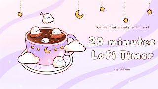 20 minutes Relax amp study with me Lofi  Ghosts in a cup timer 20minutetimer lofi relaxing calm [upl. by Esten]