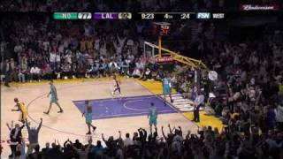 Kobe Bryants HD Double Clutch Reverse Dunk SICK vs Hornets 041108 [upl. by Tnattirb634]