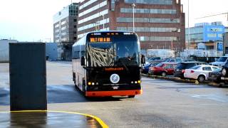 BoltBus Prevost X345 Departs Vancouver Pacific Central for Seattle [upl. by Argus]