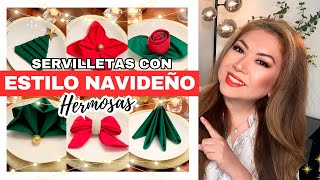 6 IDEAS PARA DOBLAR LAS SERVILLETAS EN NAVIDAD 🎄 [upl. by Ethelda157]