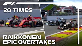 20 Times Kimi Raikkonen Pulled Off An Epic Overtake [upl. by Inalaehak67]