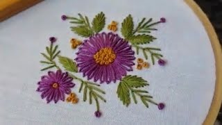 Beautiful and simple Lazy Daizy FLOWER hand embroidery design for beginners [upl. by Ransome]