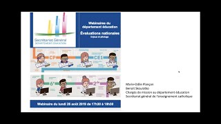 Webinaire n°2  Evaluations nationales Enjeux et pilotage [upl. by Esilenna]