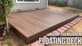 How To Build A Floating Deck For Beginners EASY DIY Floating Composite Vinyl Deck Install [upl. by Bandur509]