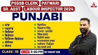 PSSSB Clerk Patwari Senior Assistant Labour Inspector 2024  Punjabi Class By Rohit Sir [upl. by Ayoras]