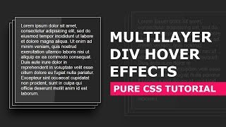 Multilayer Div Hover Effects Using Html And Css  CSS Hover Effect Tutorial [upl. by Oleusnoc]