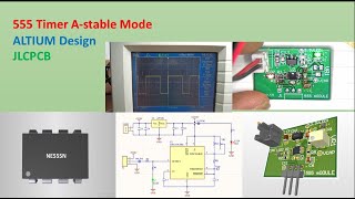 555 timer as astable multivibrator  altium  pcb  jlcpcb [upl. by Lleraj415]