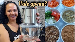 Testando PROCESSADOR DE ALIMENTOS PHILCO inox Glass ppso1l  tigela de vidro vale apena [upl. by Drof]