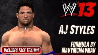 WWE 13 AJ Styles CAW Formula by MavyMcMavmav [upl. by Juta223]