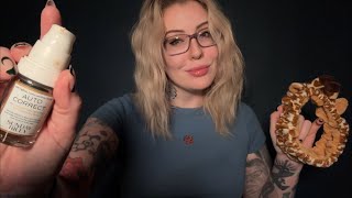 ASMR Playing with Your SkincareMakeup Life Update chatterrambling [upl. by Ellenohs]