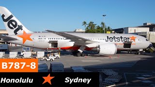 Jetstar B7878 Economy Class Honolulu to Sydney Trip Report [upl. by Hootman]