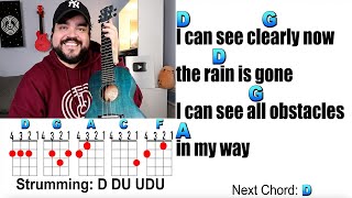 I CAN SEE CLEARLY NOW  Johnny Nash Ukulele Play Along with Chords and Lyrics [upl. by Annabal251]