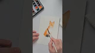 Watercolor Fox watercolorart watercolor watercolortutorial watercolorpainting [upl. by Pitt]