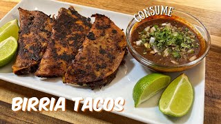 How To Make Birria Tacos At Home  JUICY Consume sauce [upl. by Icram]