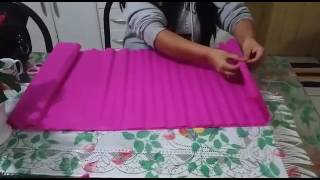 Leque com papel crepom DIY [upl. by Llirrem195]