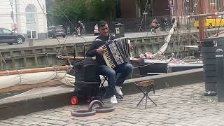 Accordion player on the streets of Nyhavn Copenhagen [upl. by Ise]