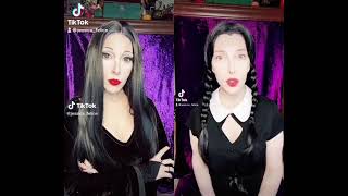 Jessica Felice 9 Morticia Addams Family Duet Halloween Makeup Costume Cosplay SuperFan Hype [upl. by Buchalter]