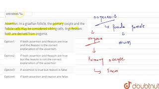 Assertion In a graafian follicle the primary oocyte and the follicle cells m [upl. by Karrah18]