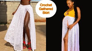 How To Crochet A Gathered Mesh Skirt [upl. by Filberte874]