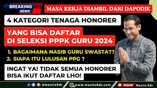 Hanya 4 Kategori Tenaga Honorer Ini Yang Bisa Daftar di PPPK Guru 2024 Ini Nasib Guru Swasta amp PPG [upl. by Latimer585]