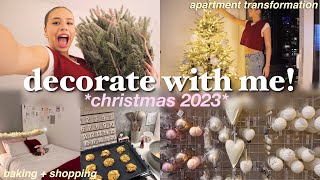 DECORATING MY CHRISTMAS TREE  APARTMENT  getting in the christmas spirit baking amp shopping [upl. by Ayisan]