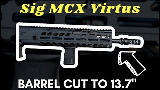 Sig MCX Virtus 16” barrel cut to 137” by DWilson [upl. by Edyaj124]