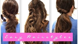 4 EASY Lazy HAIRSTYLES  Fall Hairstyle for Medium  LONG HAIR [upl. by Aremihc]