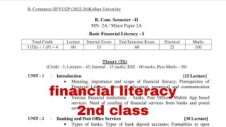 Financial Literacy part 2 semester 2 kolhan University  financial literacy1 [upl. by Carberry]