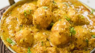 Shahi Aloo dum Recipe  Indian Restaurant Style Kashmiri Shahi Baby Potato Curry Recipes [upl. by Lunna]