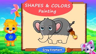 Colors and Shapes 1  Painting empty objects with Lucas and Ruby  RV AppStudios Games [upl. by Roos959]