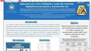 AS 11 Películas de celulosa bacteriana con nanopartículas de plata para uso comoantiséptico [upl. by Eduino]